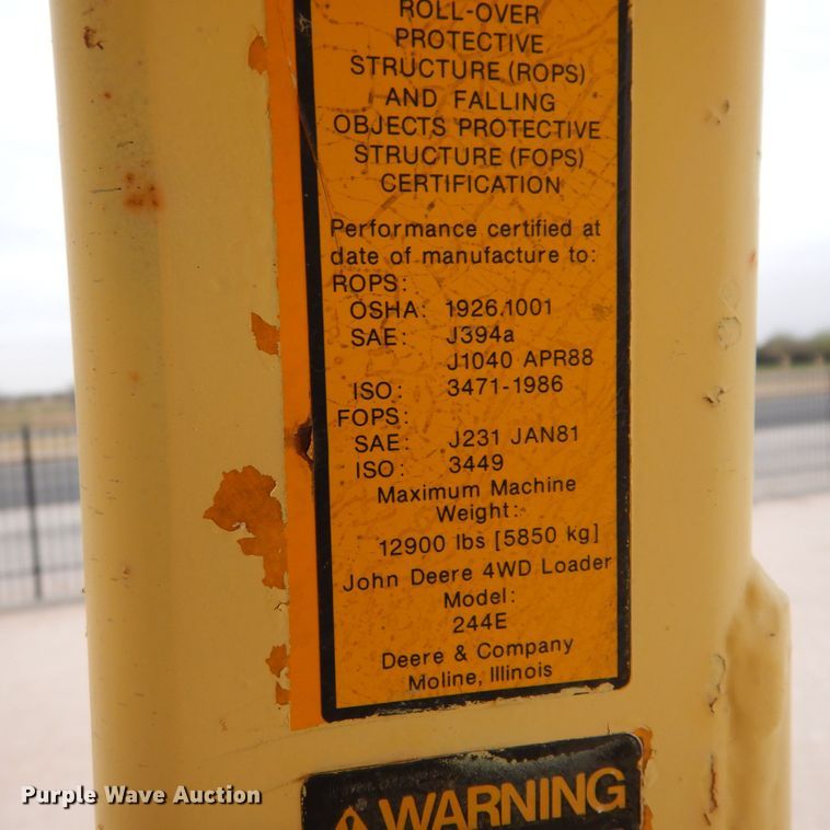 image for item DP3959 1991 John Deere 244E  wheel loader