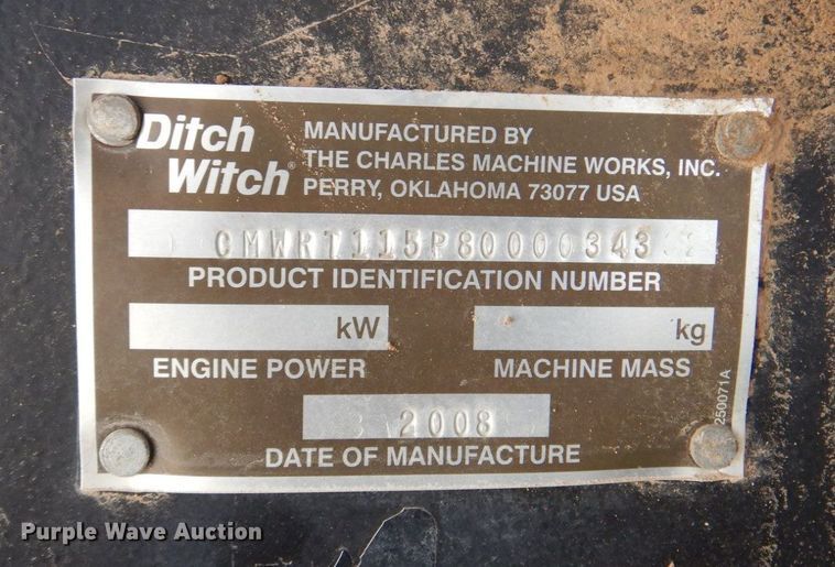 image for item DP3961 2008 Ditch Witch RT115  cable plow
