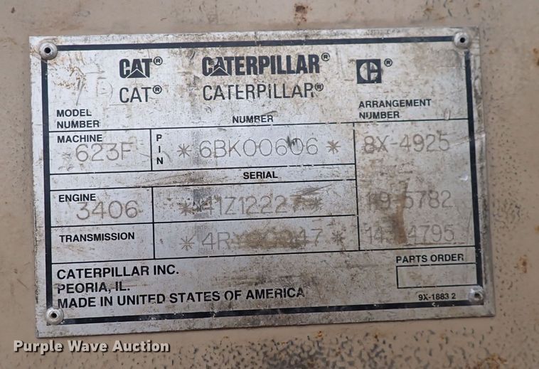 image for item DP4535 1998 Caterpillar 623F  elevating scraper