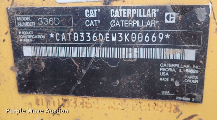 image for item DP4615 2009 Caterpillar 336D L  excavator