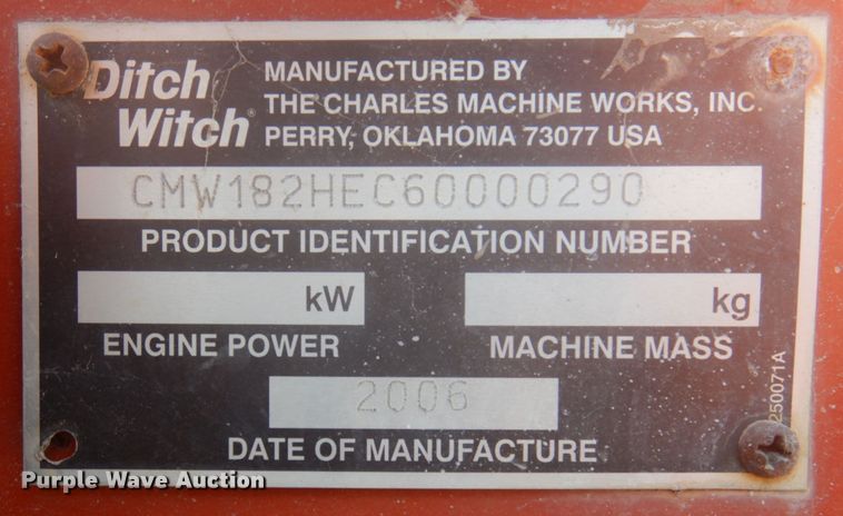 image for item DP5429 2006 Ditch Witch 1820  trencher