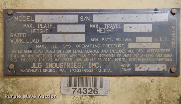 image for item DP5432 1997 JLG 33RTS  scissor lift