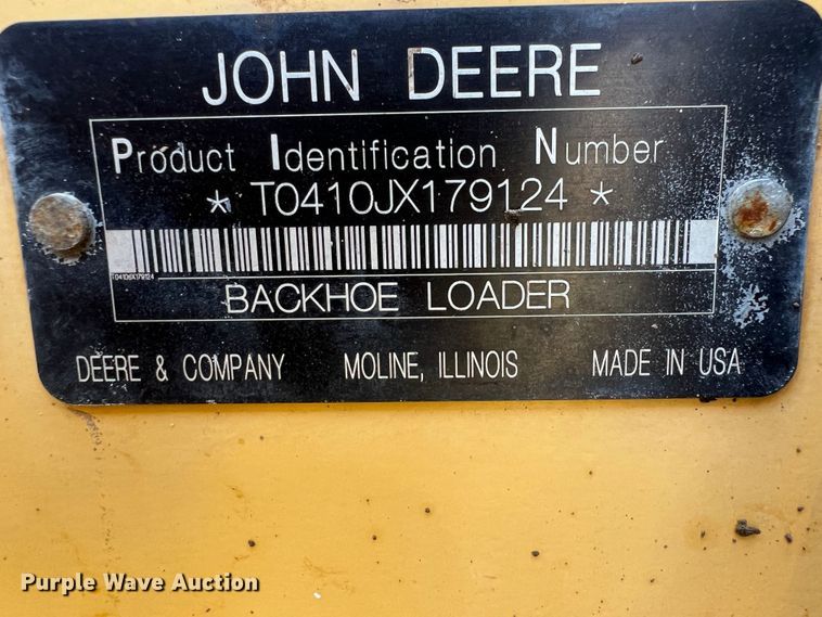 image for item IG9421 2010 John Deere 410J  backhoe