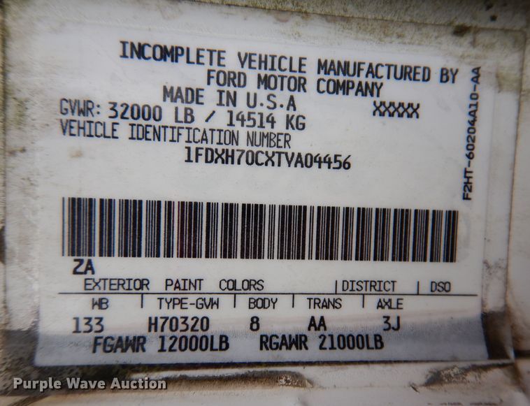 image for item JK9360 1996 Ford CF7000 street sweeper truck