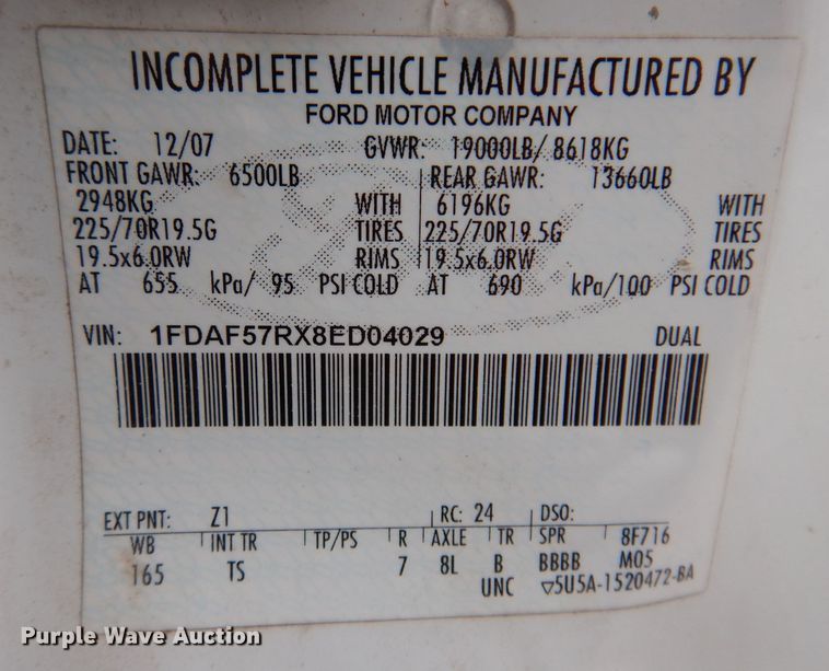 image for item JK9362 2008 Ford F550 Super Duty  utility / service truck