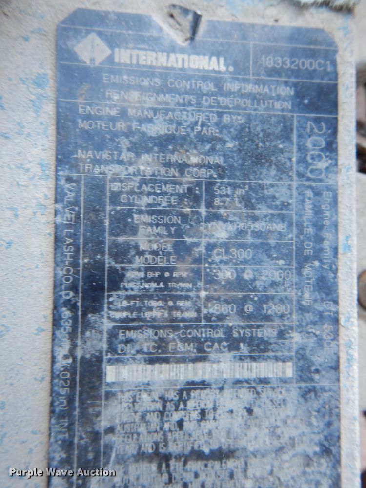 image for item JK9423 2000 International 2554  dump truck