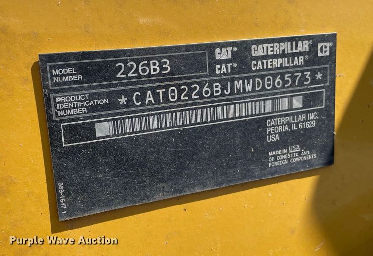 image for item JR9836 2014 Caterpillar 226B3  skid steer loader