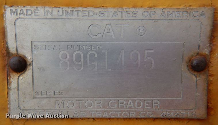 image for item JS9659 1967 Caterpillar 120  rigid frame motor grader