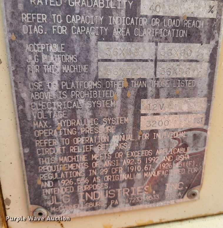 image for item KE9741 1998 JLG 40H  boom lift