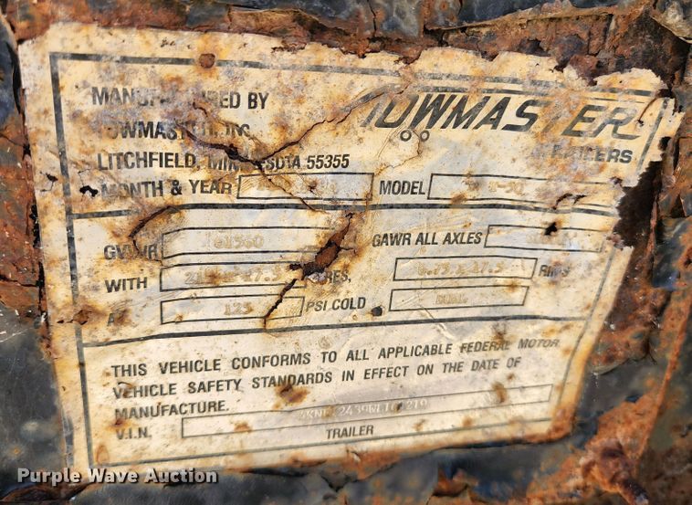 image for item KE9789 1998 Towmaster T-50  equipment trailer