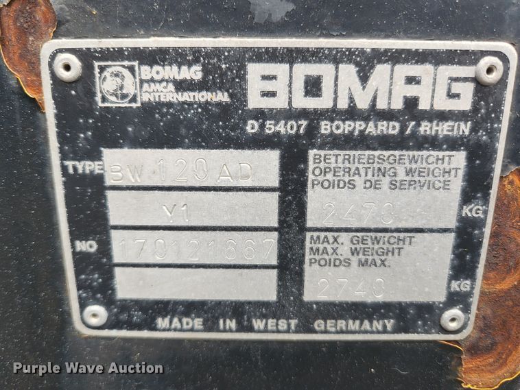 image for item KE9843 Bomag BW120AD  double drum vibratory roller