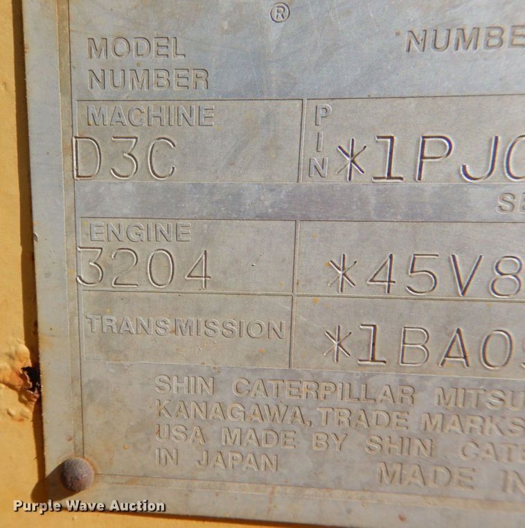 image for item KP9180 1989 Caterpillar D3C  dozer