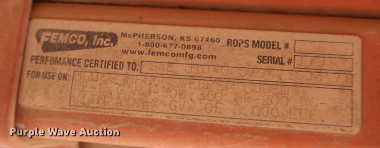 image for item KR9763 2001 Broce RJ350  broom