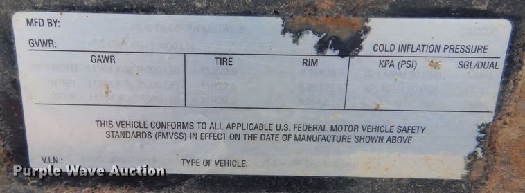 image for item KT9076 2007 Side Dump Industries  side dump trailer