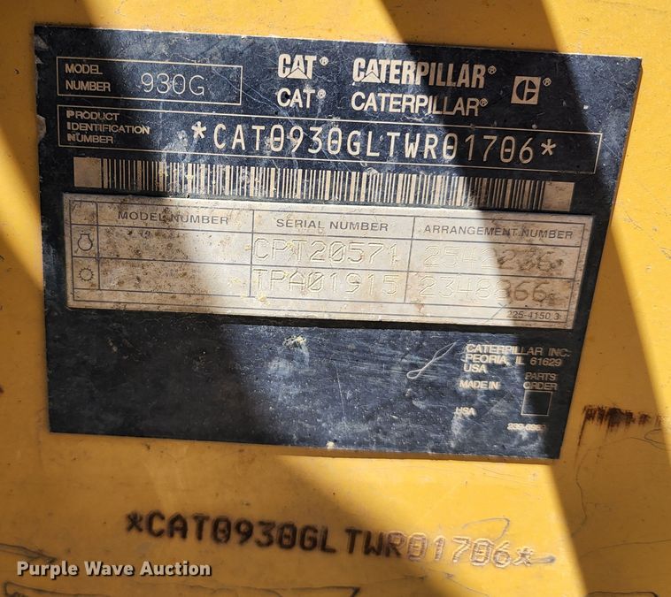 image for item KT9777 2006 Caterpillar 930G  wheel loader