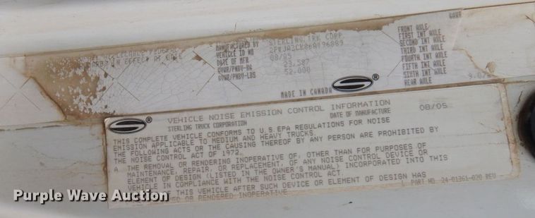 image for item MF9535 2006 Sterling AT9500  dump truck