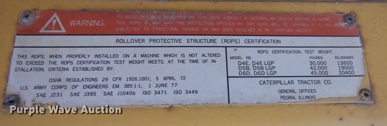 image for item MF9538 1983 Caterpillar D6D  dozer