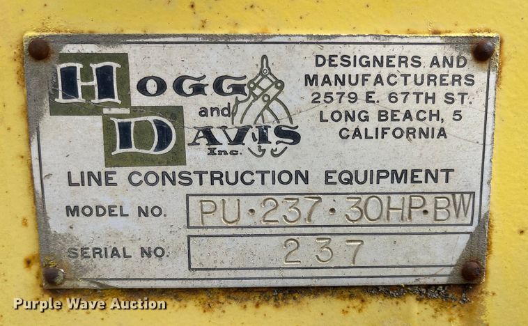 image for item MJ9624 Hogg And Davis PU237  reel trailer