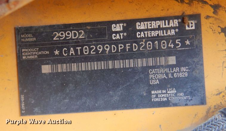 image for item MY9012 2016 Caterpillar 299D2  tracked skid steer loader