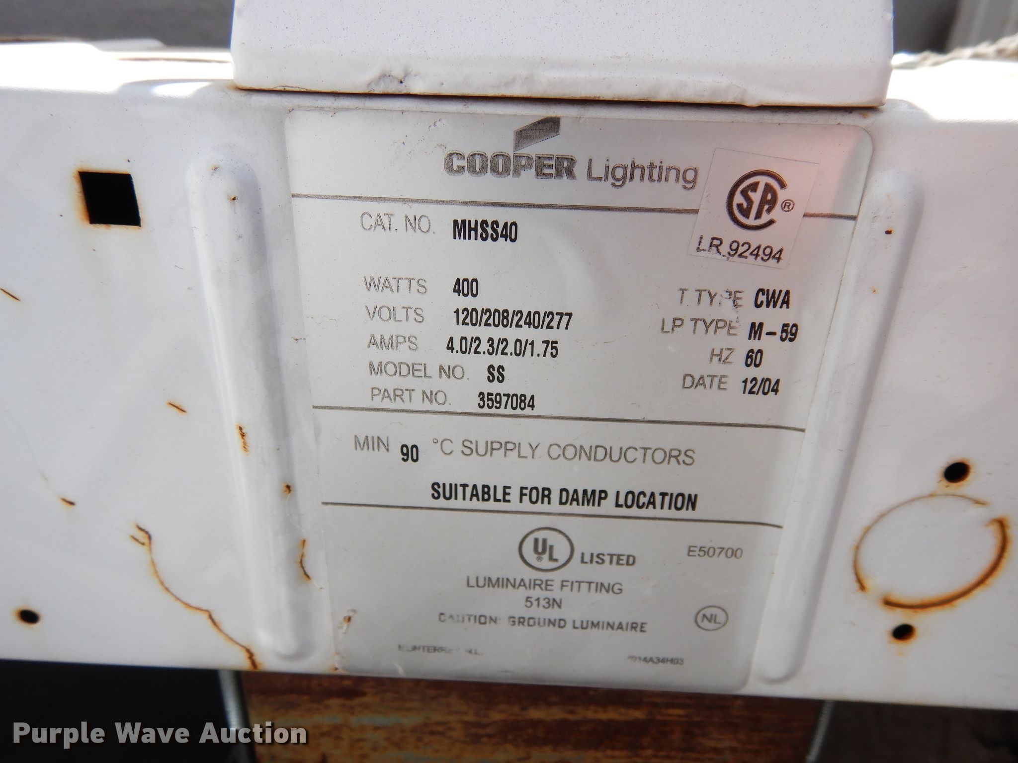 Light plant parts in Colorado Springs, CO Item EP9749 sold Purple Wave