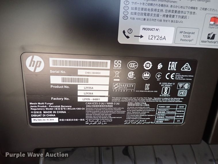 image for item DI1942 HP DesignJet T2530  printer