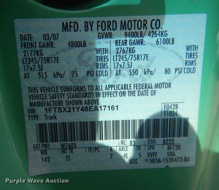 image for item DJ1313 2008 Ford F250 Super Duty XL  SuperCab brush fire truck