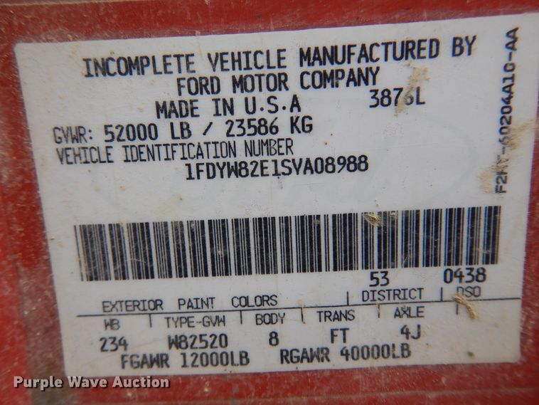 image for item DK0829 1995 Ford LNT8000  dump truck