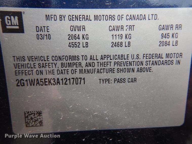 image for item DK0834 2010 Chevrolet Impala