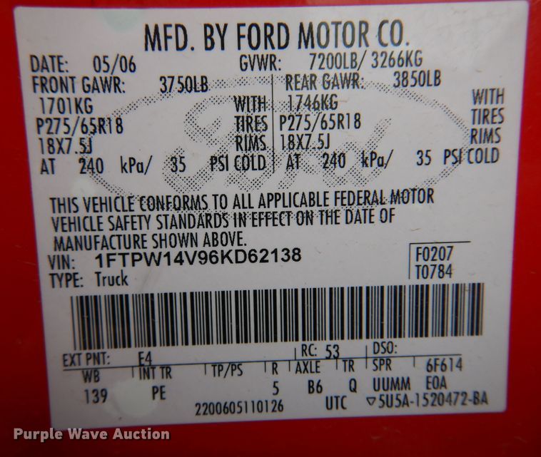 image for item DK0850 2006 Ford F150  SuperCrew pickup truck