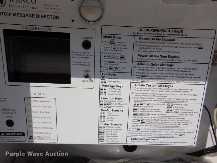 image for item DM6053 2007 Wanco  message board trailer