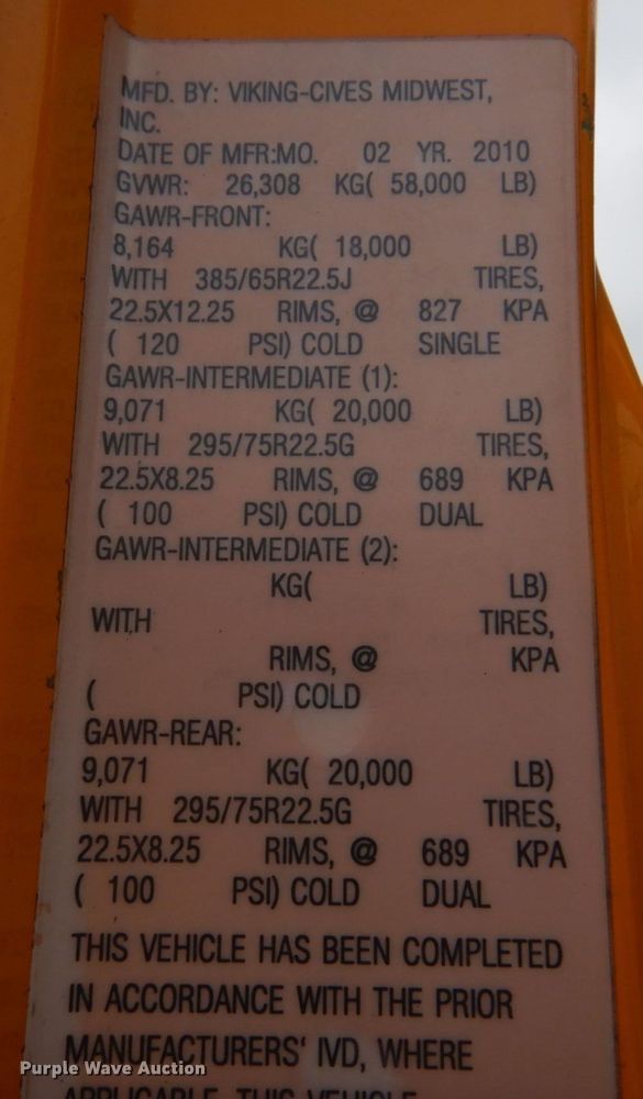 image for item DM7276 2011 International WorkStar 7500  dump truck