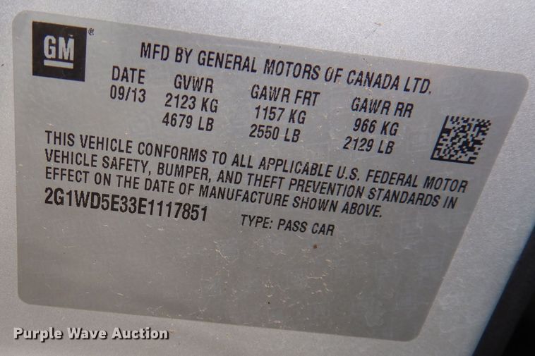 image for item DN1535 2014 Chevrolet Impala Limited Police Cruiser