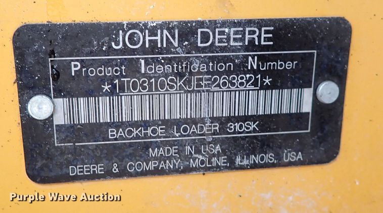 image for item DP4637 2014 John Deere 310SK  backhoe