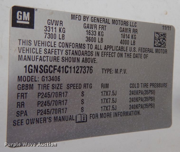 image for item DT9883 2012 Chevrolet Express 1500  van