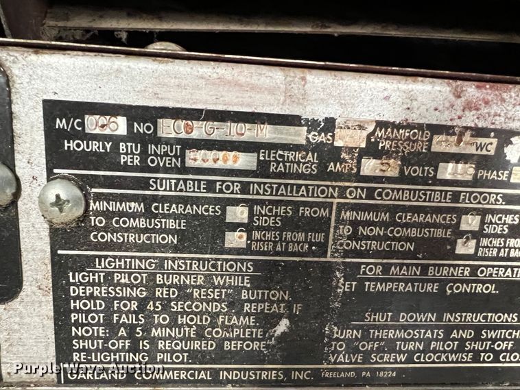 image for item IG9487 (2) Garland ovens