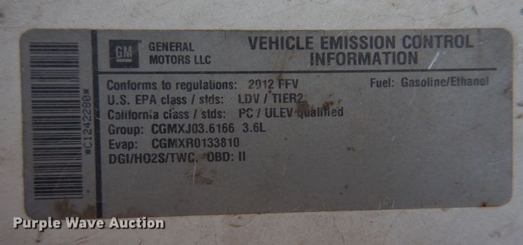 image for item IM9733 2012 Chevrolet Impala Police