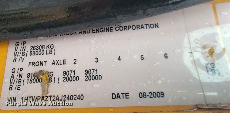 image for item JL9642 2010 International WorkStar 7500  dump truck