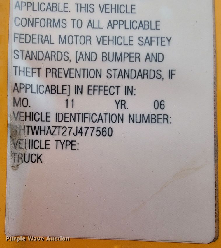 image for item JL9646 2007 International 7400  dump truck