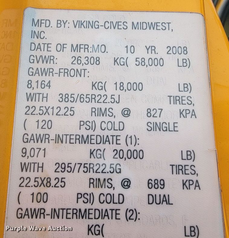 image for item JL9647 2009 International WorkStar 7500  dump truck