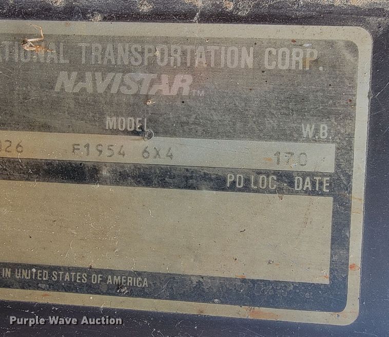 image for item JL9659 1988 International F1954  dump truck