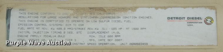 image for item KM9509 2007 Kohler 400  generator