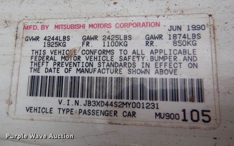 image for item KM9525 1991 Dodge Stealth