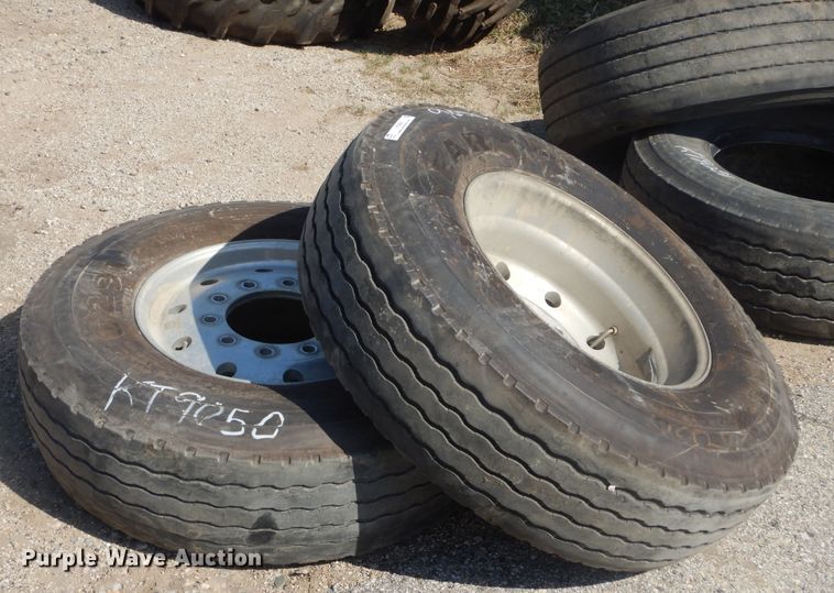 image for item KT9050 (2) 315/80R22.5 tires and wheels