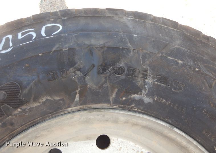 image for item KT9050 (2) 315/80R22.5 tires and wheels