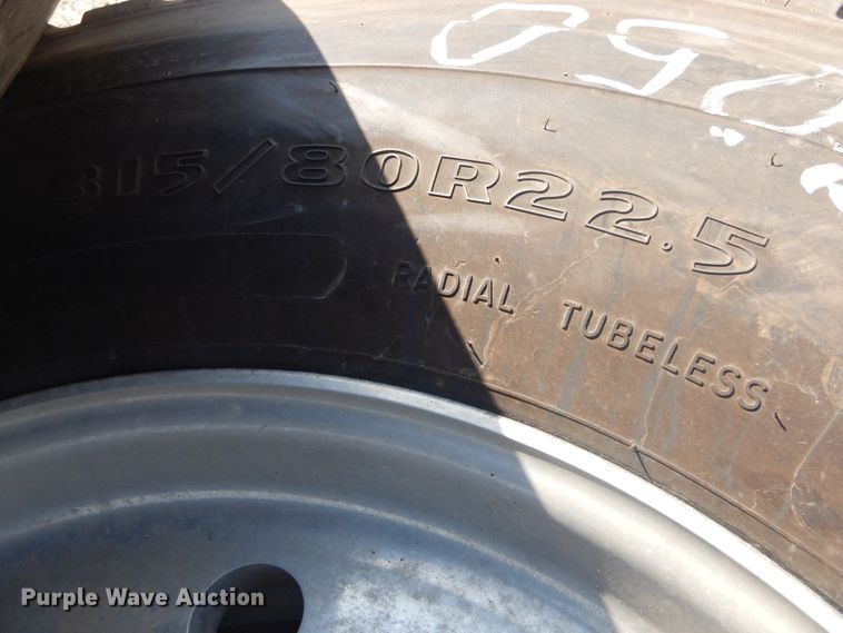 image for item KT9050 (2) 315/80R22.5 tires and wheels