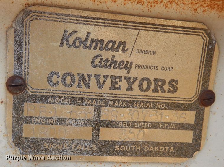 image for item KT9057 Kolman-Athey PB-12-R26  conveyor
