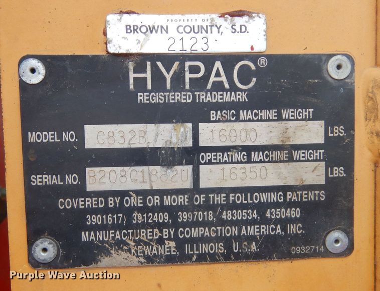 image for item KT9090 1997 Hypac C832B  single drum roller