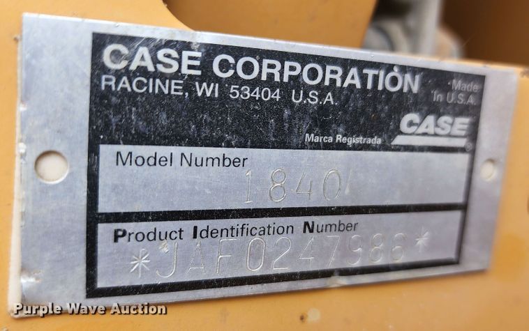 image for item KT9722 1998 Case 1840  skid steer loader