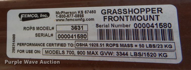 image for item LJ9966 Grasshopper 932  ZTR lawn mower