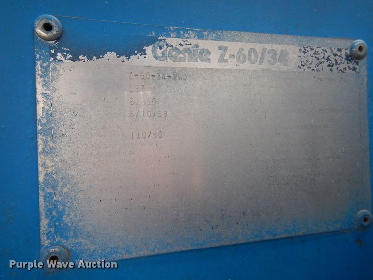image for item LJ9985 1993 Genie Z-60/34  boom lift